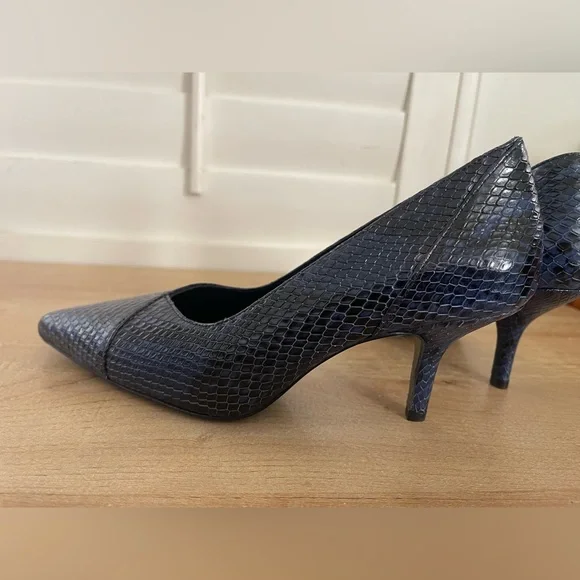 Anine Bing Devon Pumps Blue Snakeskin Leather Women's Size 36 - Picture 5 of 8